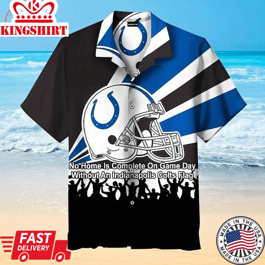 Nfl Indianapolis Colts Black Blue Helmet Trendy Hawaiian Shirt Aloha Shirt