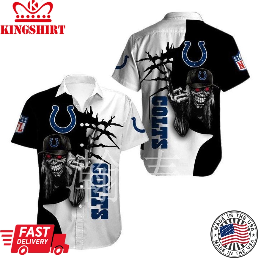 Nfl Indianapolis Colts Halloween Iron Maiden Trendy Hawaiian Shirt Aloha Shirt