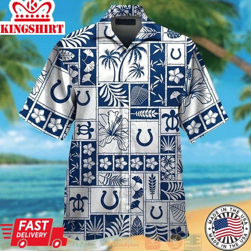 Nfl Indianapolis Colts White Blue Trendy Hawaiian Shirt Aloha Shirt