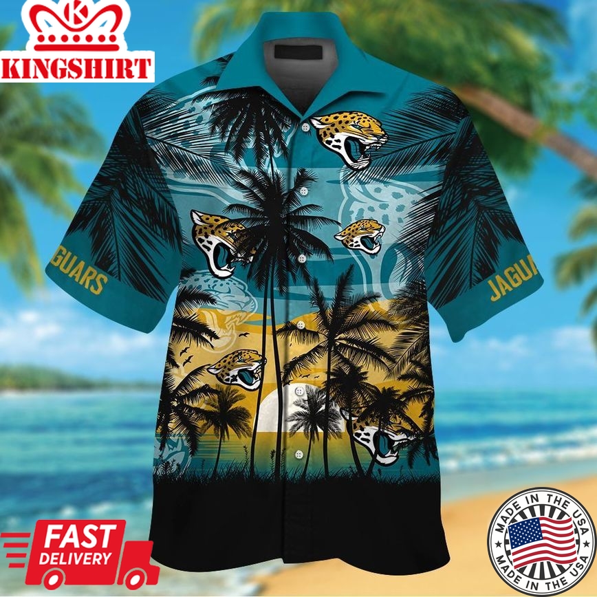 Nfl Jacksonville Jaguars Coconut Sun Teal Trendy Hawaiian Shirt Aloha Shirt