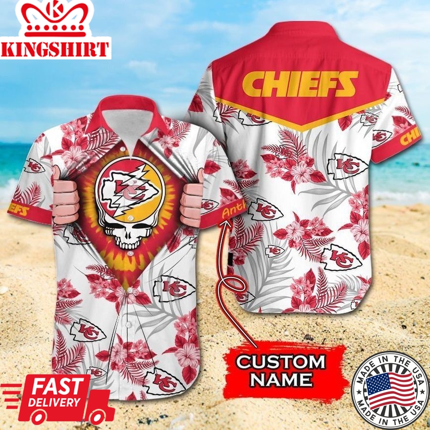 NFL Kansas City Chiefs Grateful Dead Gift For Fan Personalized Hawaiia