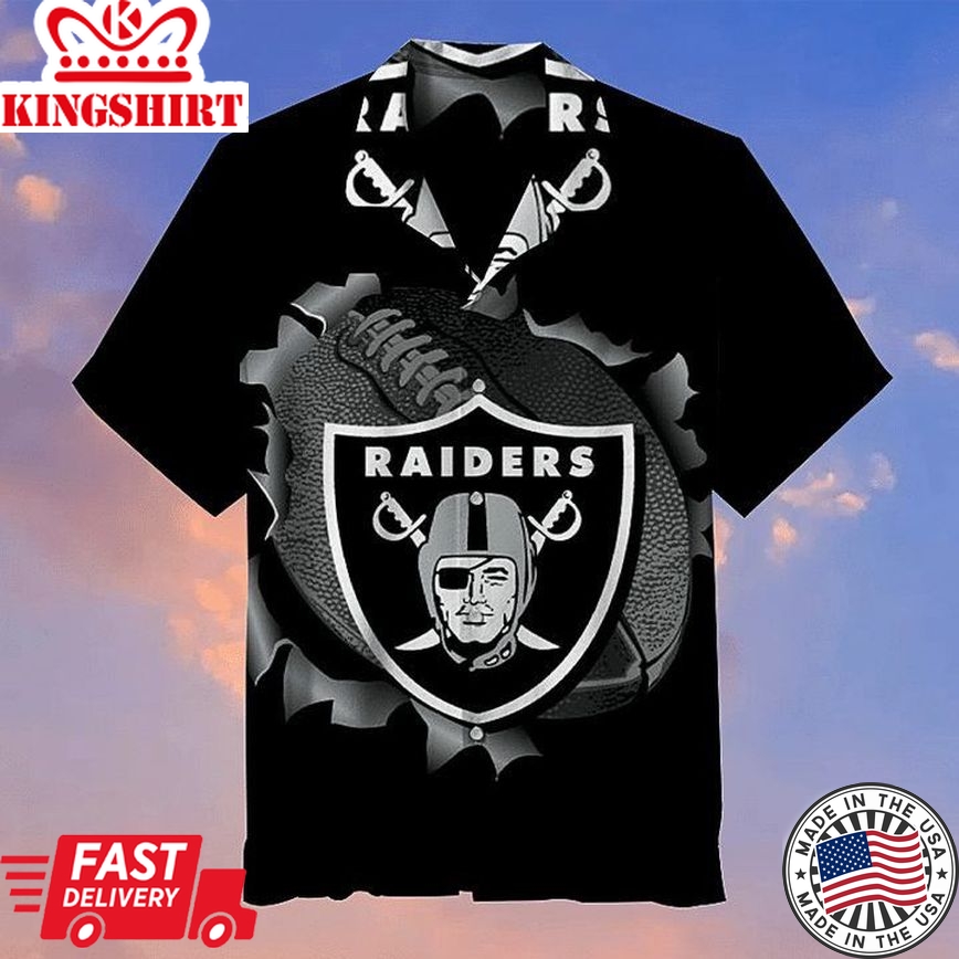 Nfl Las Vegas Raiders Black Trendy Hawaiian Shirt Aloha Shirt