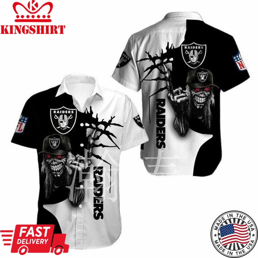 Nfl Las Vegas Raiders Iron Maiden Trendy Hawaiian Shirt Aloha Shirt