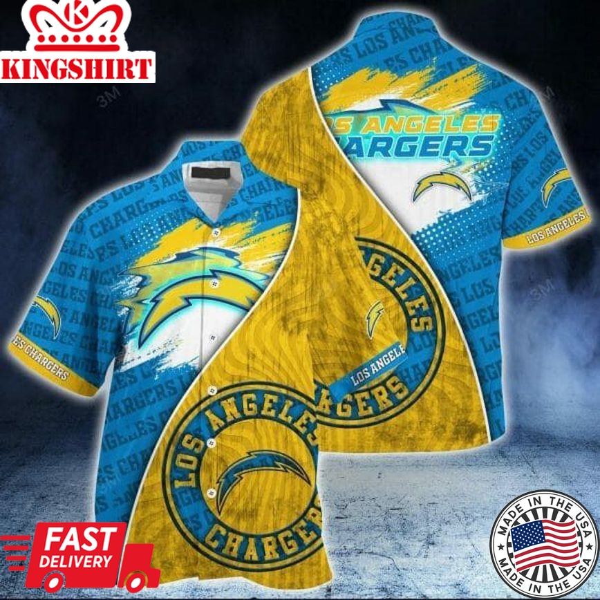 Nfl Los Angeles Chargers Blue Gold Trendy Hawaiian Shirt Aloha Shirt