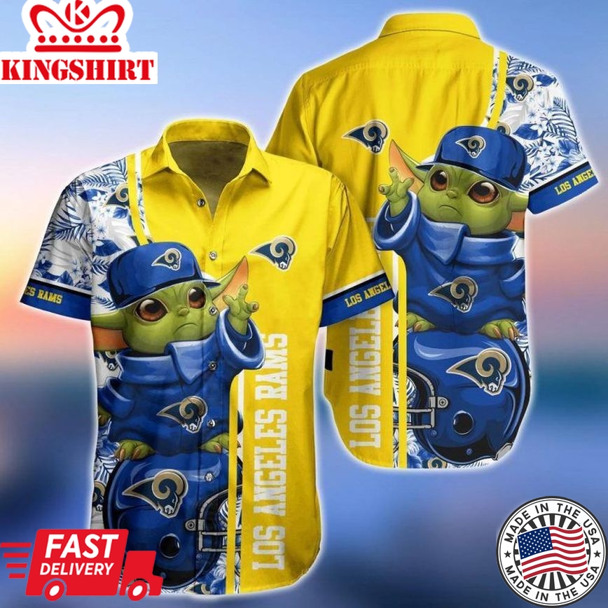 Nfl Los Angeles Rams Baby Yoda Style Hot Trends Summber Trendy Hawaiian Shirt V2 Aloha Shirt