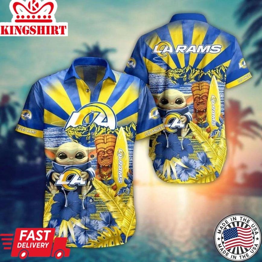 Nfl Los Angeles Rams Baby Yoda Style Hot Trends Summber Trendy Hawaiian Shirt V3 Aloha Shirt