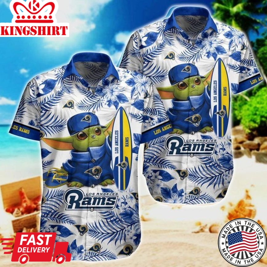 Nfl Los Angeles Rams Baby Yoda Style Hot Trends Summber Trendy Hawaiian Shirt V4 Aloha Shirt