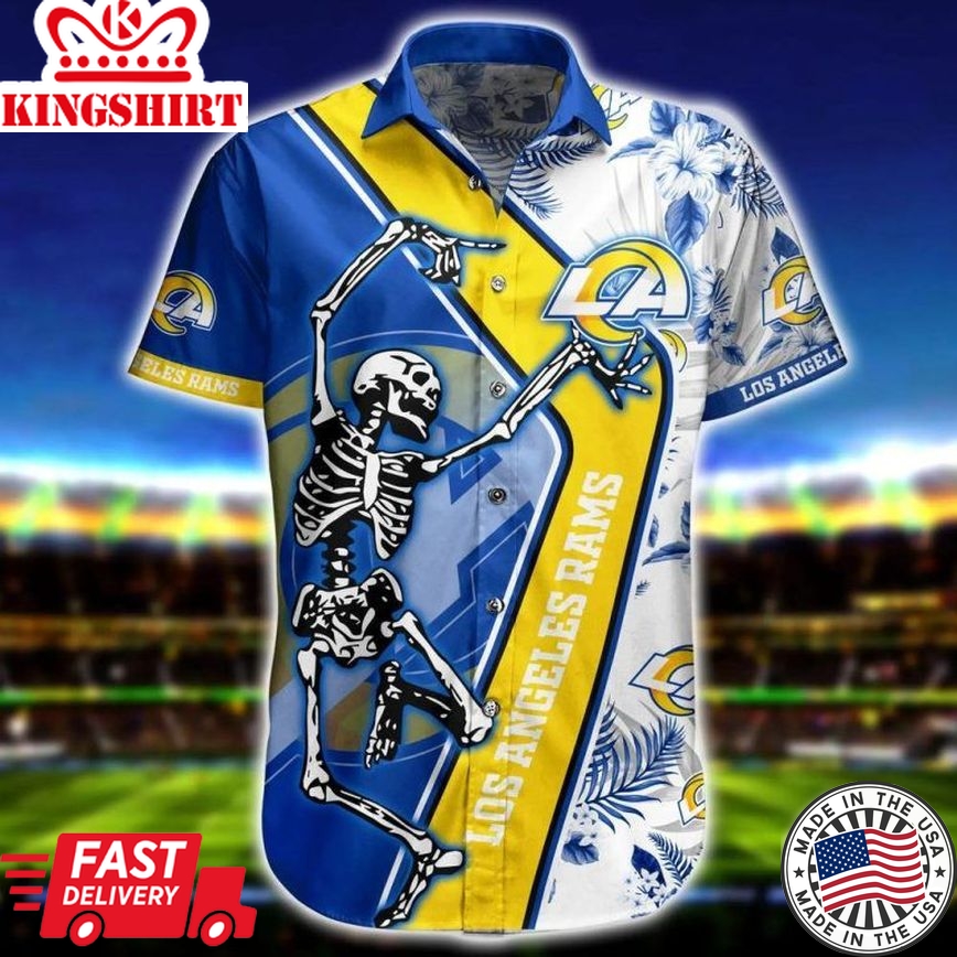 Nfl Los Angeles Rams Skeleton Hot Trending Trendy Hawaiian Shirt Aloha Shirt