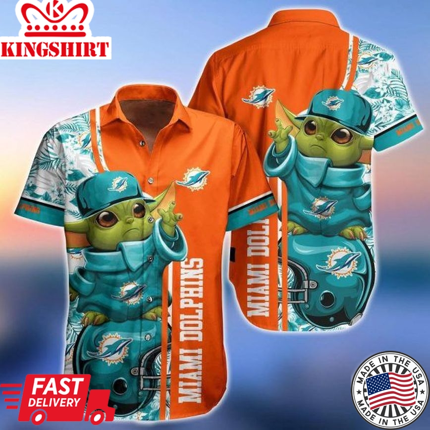 Nfl Miami Dolphins Baby Yoda Trendy Hawaiian Shirt Aloha Shirt