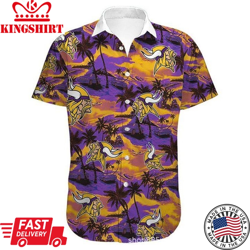 Nfl Minnesota Vikings Coconut Tree Beach Trendy Hawaiian Shirt Aloha Shirt