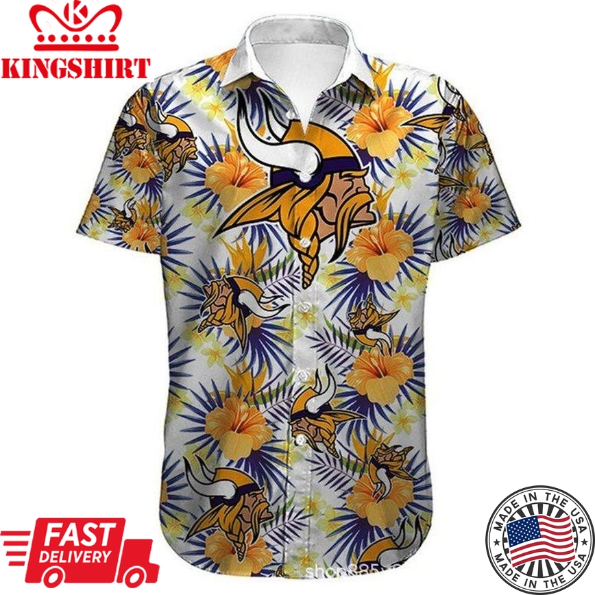 Nfl Minnesota Vikings Tropical Flower Gift For Fans Trendy Hawaiian Shirt Aloha Shirt