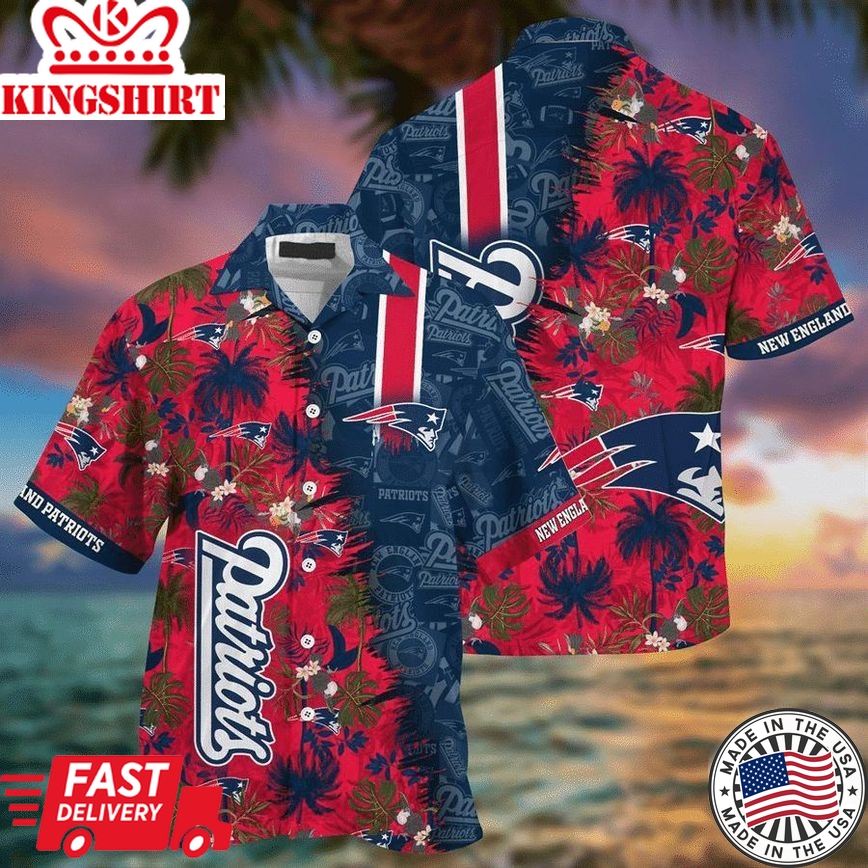 Nfl New England Patriots Coconut Beach Red Black Trendy Hawaiian Shirt Aloha Shirt