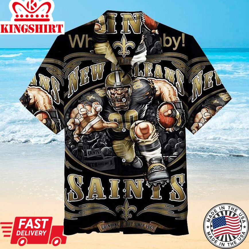 Nfl New Orleans Saints Black Player Running Trendy Hawaiian Shirt Aloha Shirt