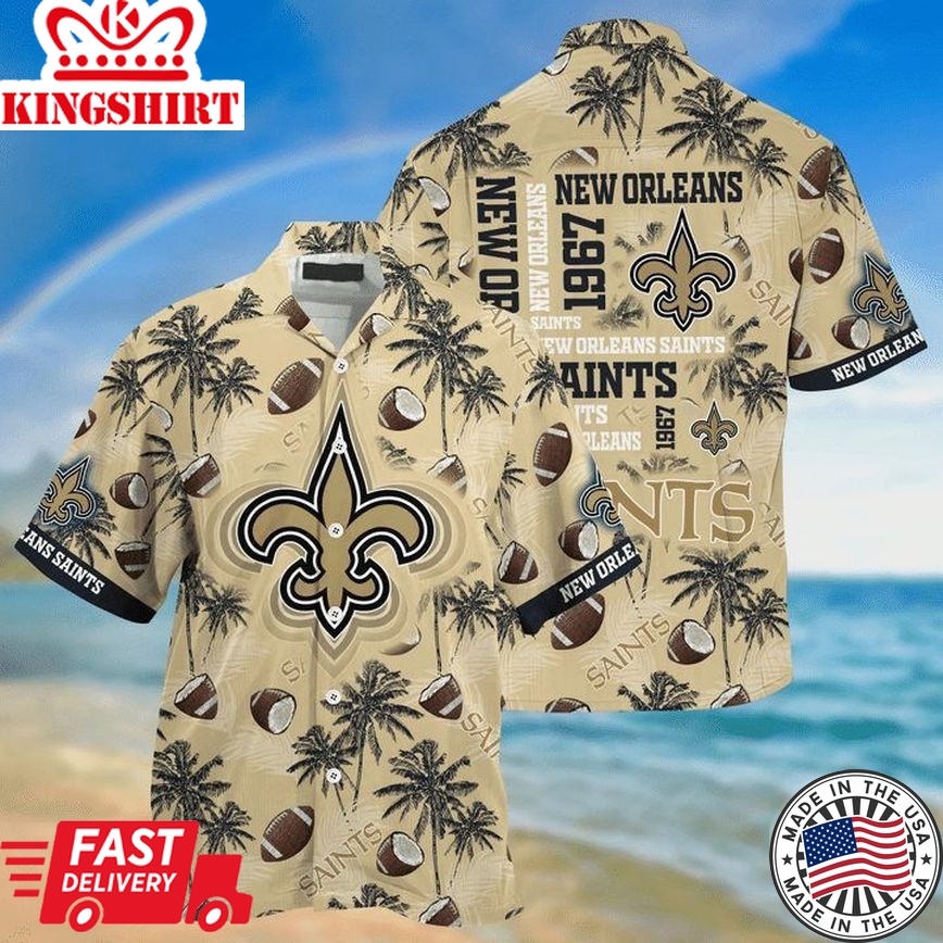 Nfl New Orleans Saints Golden Ball As Coconut Trendy Hawaiian Shirt Aloha Shirt