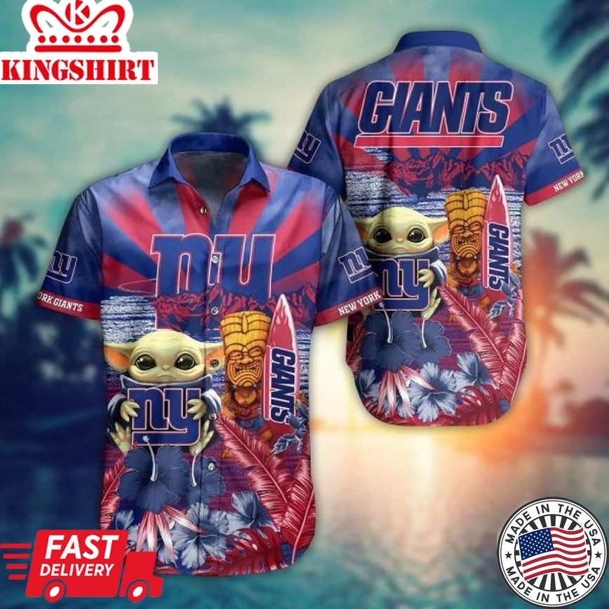 Nfl New York Giants Baby Yoda Trendy Hawaiian Shirt Aloha Shirt