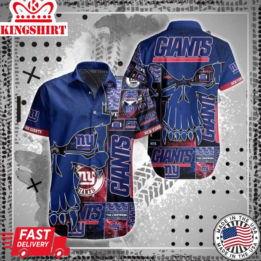 Nfl New York Giants Punisher Skull Navy Blue Trendy Hawaiian Shirt Aloha Shirt