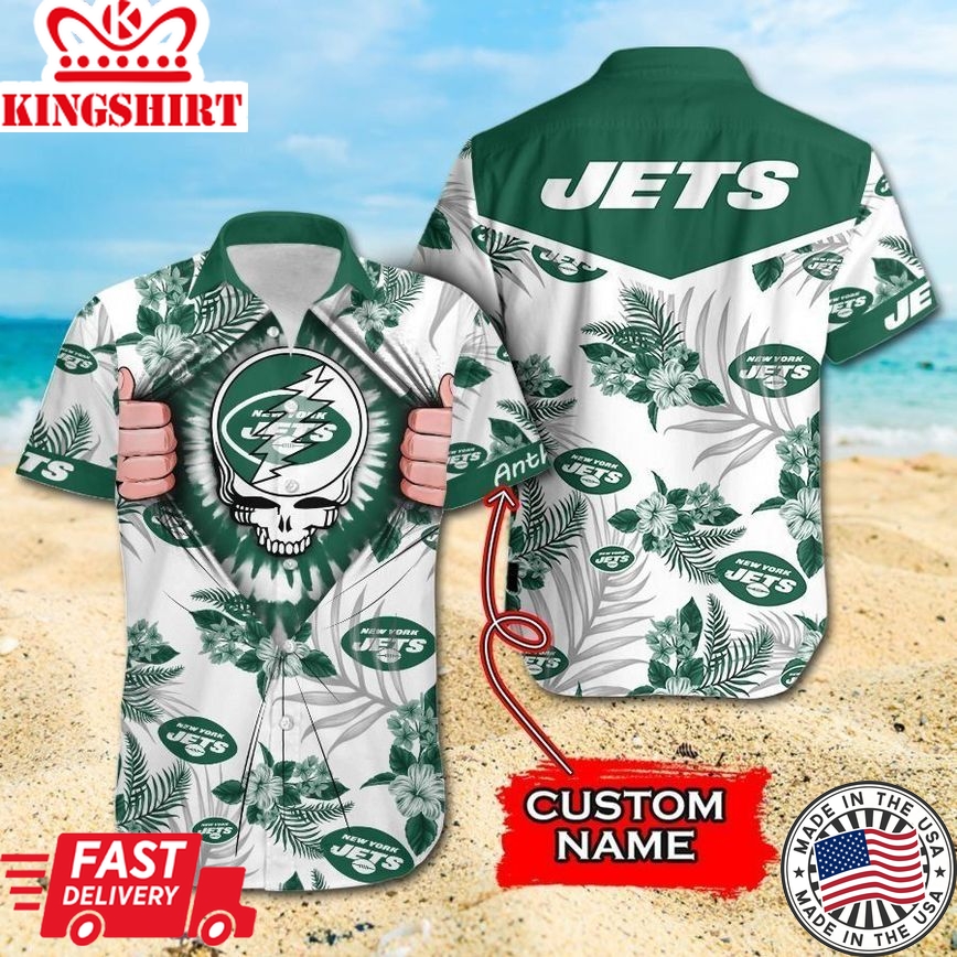 NFL New York Jets Grateful Dead Gift For Fan Personalized Hawaiian Shirt & Short