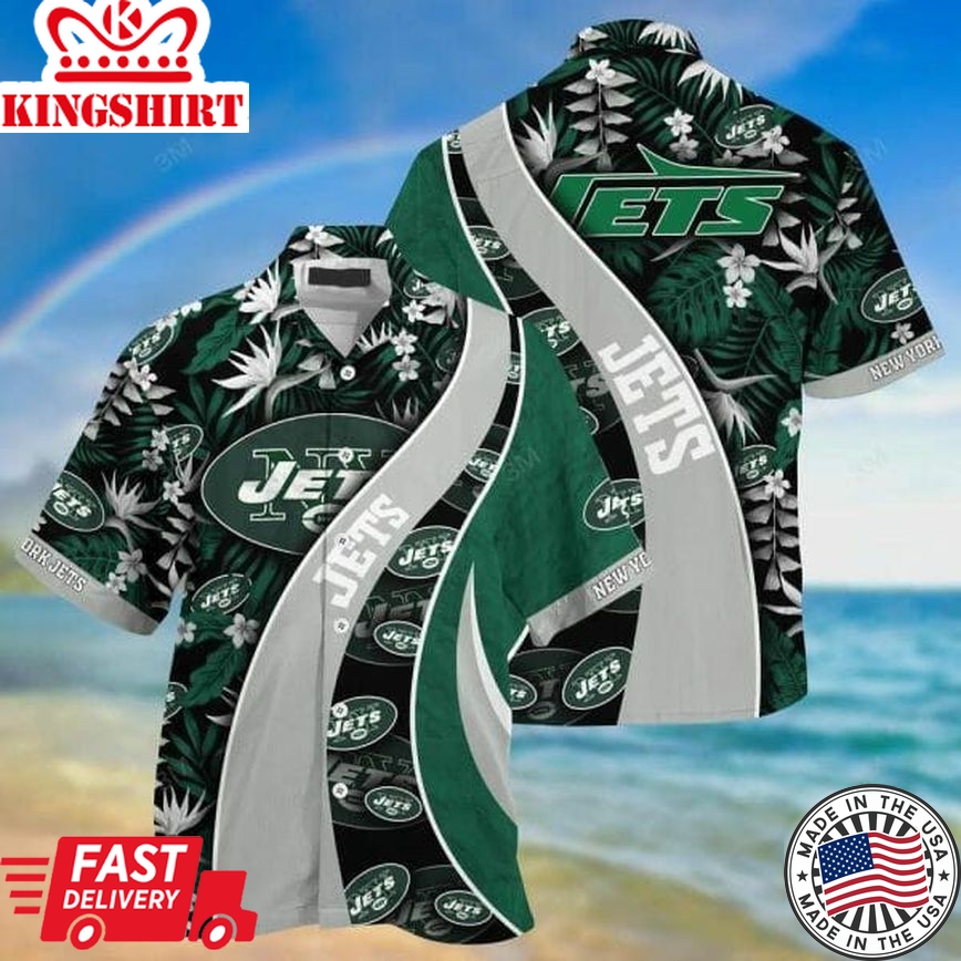 Nfl New York Jets Green Grey Trendy Hawaiian Shirt V3 Aloha Shirt