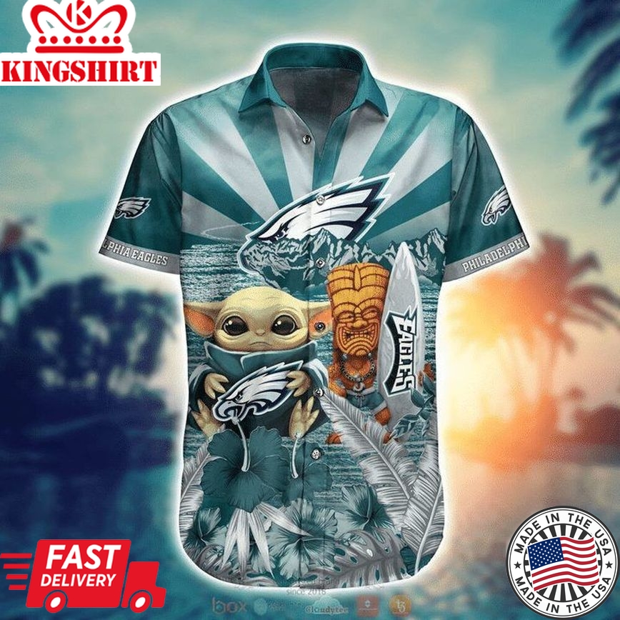 Nfl Philadelphia Eagles Baby Yoda Trendy Hawaiian Shirt Aloha Shirt