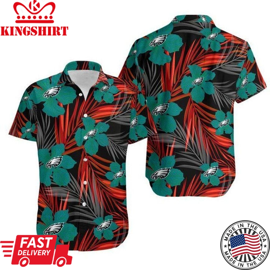 Nfl Philadelphia Eagles Green Flower Version Trendy Hawaiian Shirt Aloha Shirt