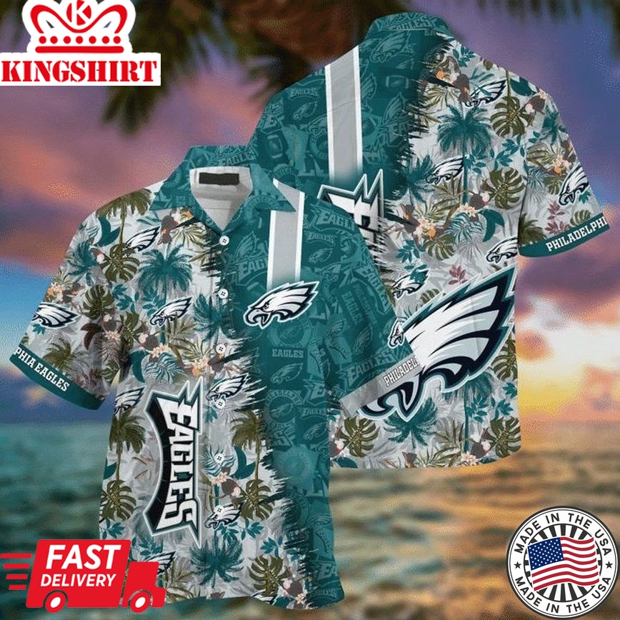 Nfl Philadelphia Eagles Green Grey Trendy Hawaiian Shirt Aloha Shirt