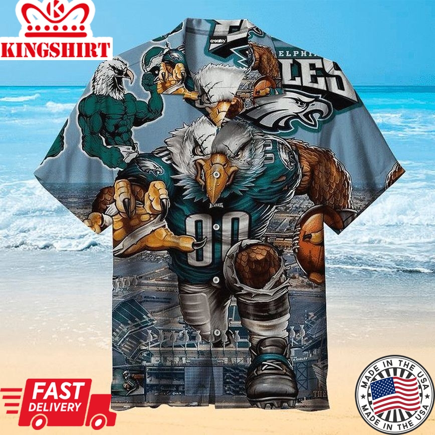 Nfl Philadelphia Eagles Mascot Version Trendy Hawaiian Shirt Aloha Shirt