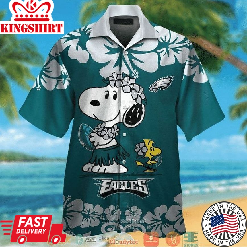 Nfl Philadelphia Eagles Snoopy Version Trendy Hawaiian Shirt Aloha Shirt