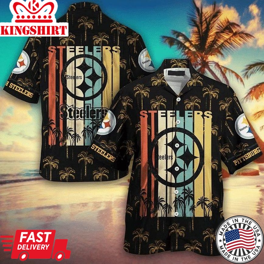 Nfl Pittsburgh Steelers Black Coconut Beach Special Trendy Hawaiian Shirt Aloha Shirt