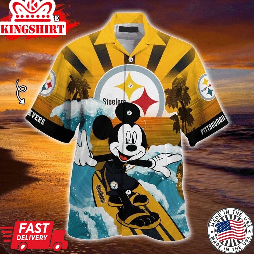 Nfl Pittsburgh Steelers Custom Name Mickey Mouse Trendy Hawaiian Shirt V2 Aloha Shirt