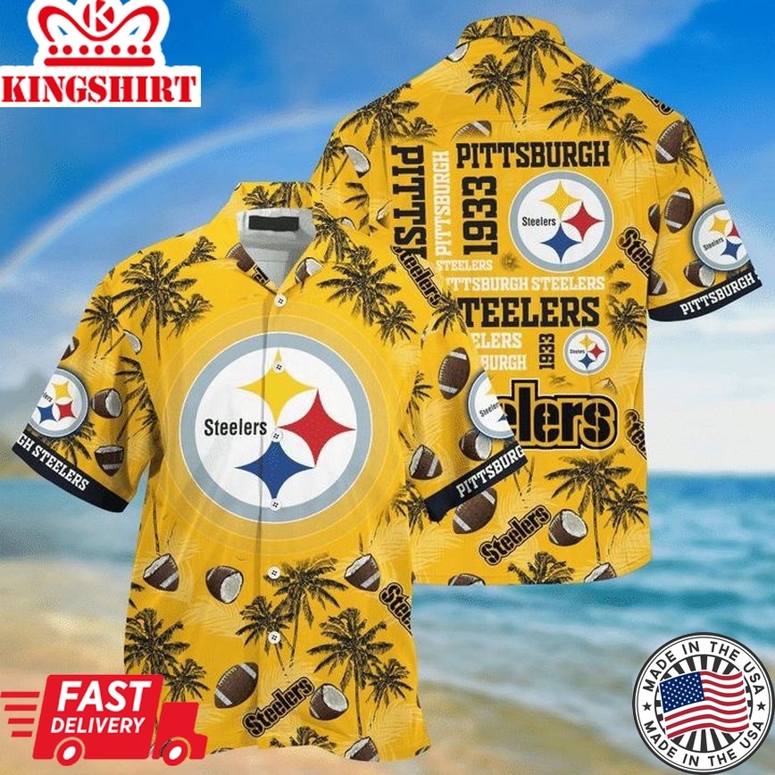 Nfl Pittsburgh Steelers Golden Coconut Rugby Trendy Hawaiian Shirt Aloha Shirt