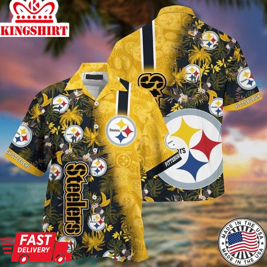 Nfl Pittsburgh Steelers Golden Coconut Trendy Hawaiian Shirt V2 Aloha Shirt