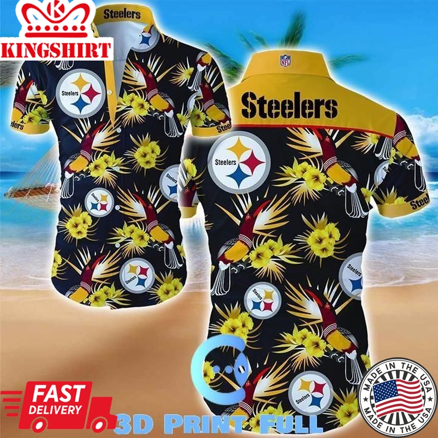 NFL Pittsburgh Steelers Hawaiian Shirt Summer Button Up Shirt For Men