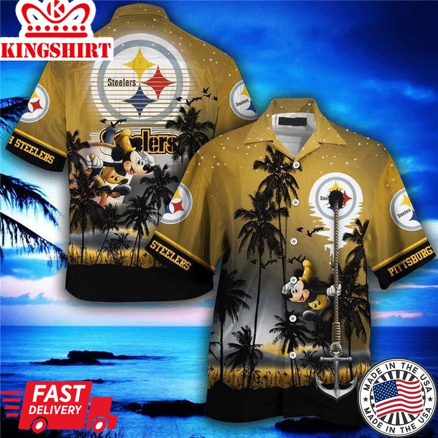 Nfl Pittsburgh Steelers Mickey Mouse Edition Trendy Hawaiian Shirt Aloha Shirt