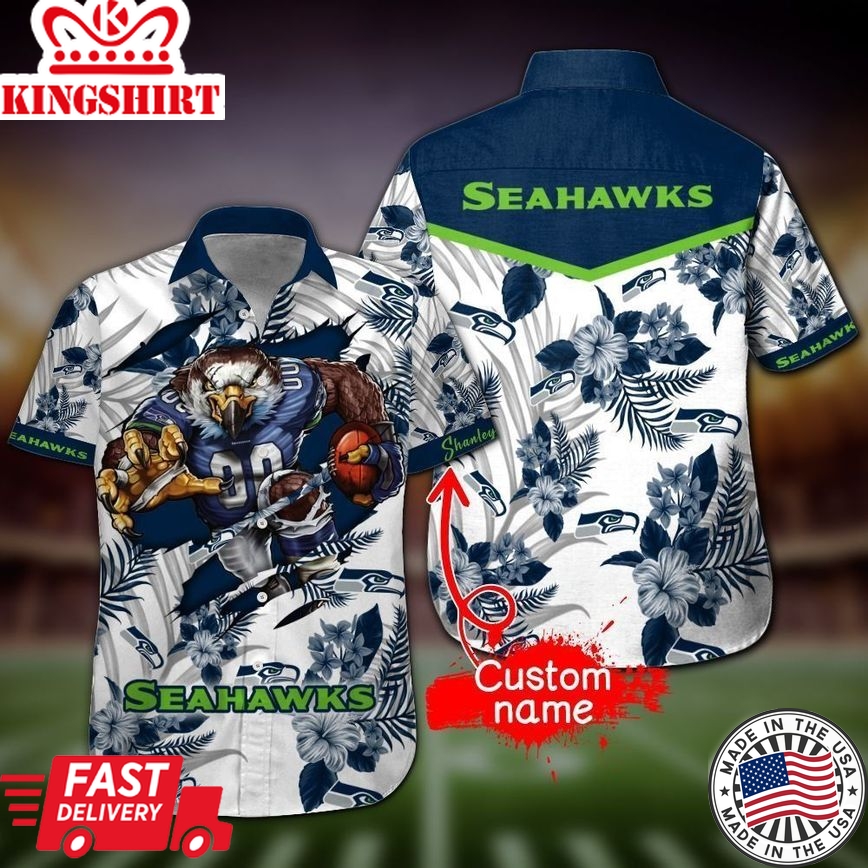 NFL Seattle Seahawks Gift For Fan Personalized Hawaiian Shirt Graphic Print