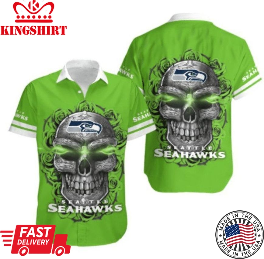 Nfl Seattle Seahawks Green Skull Trendy Hawaiian Shirt Aloha Shirt