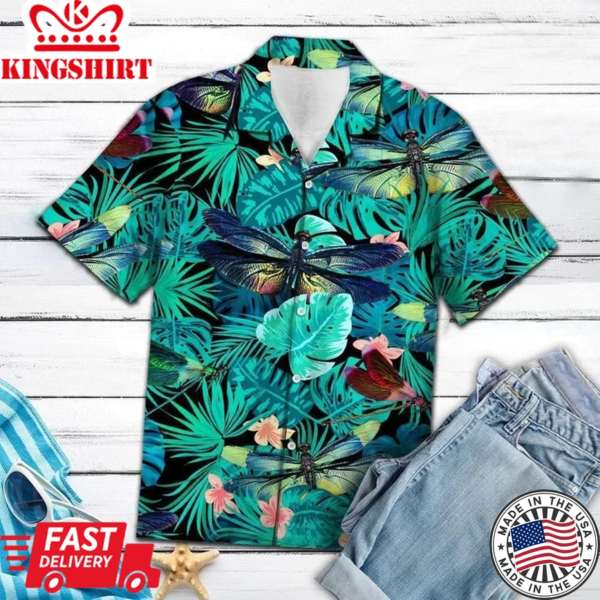 Nice Dragonfly Tropical Jungle Trendy Hawaiian Shirt