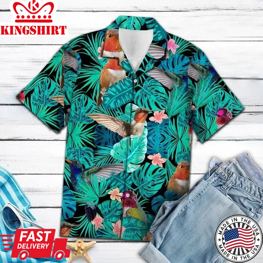 Nice Hummingbird Tropical Jungle Trendy Hawaiian Shirt, Summer Aloha Hawaii Shirt