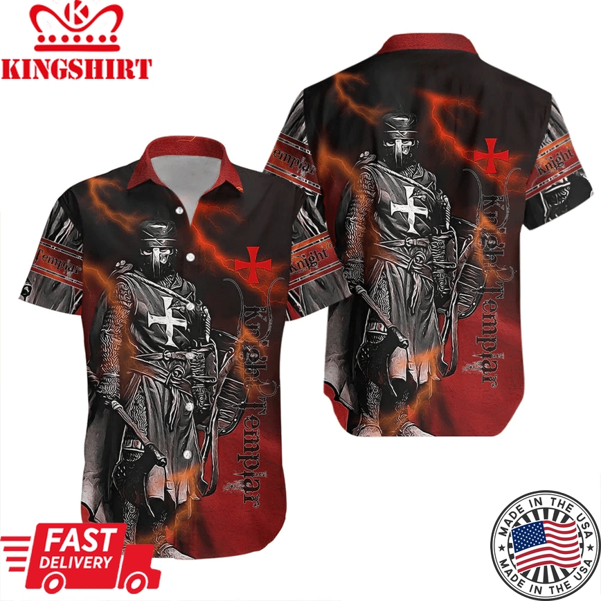 Night Templar Red Lightening Trendy Hawaiian Shirt