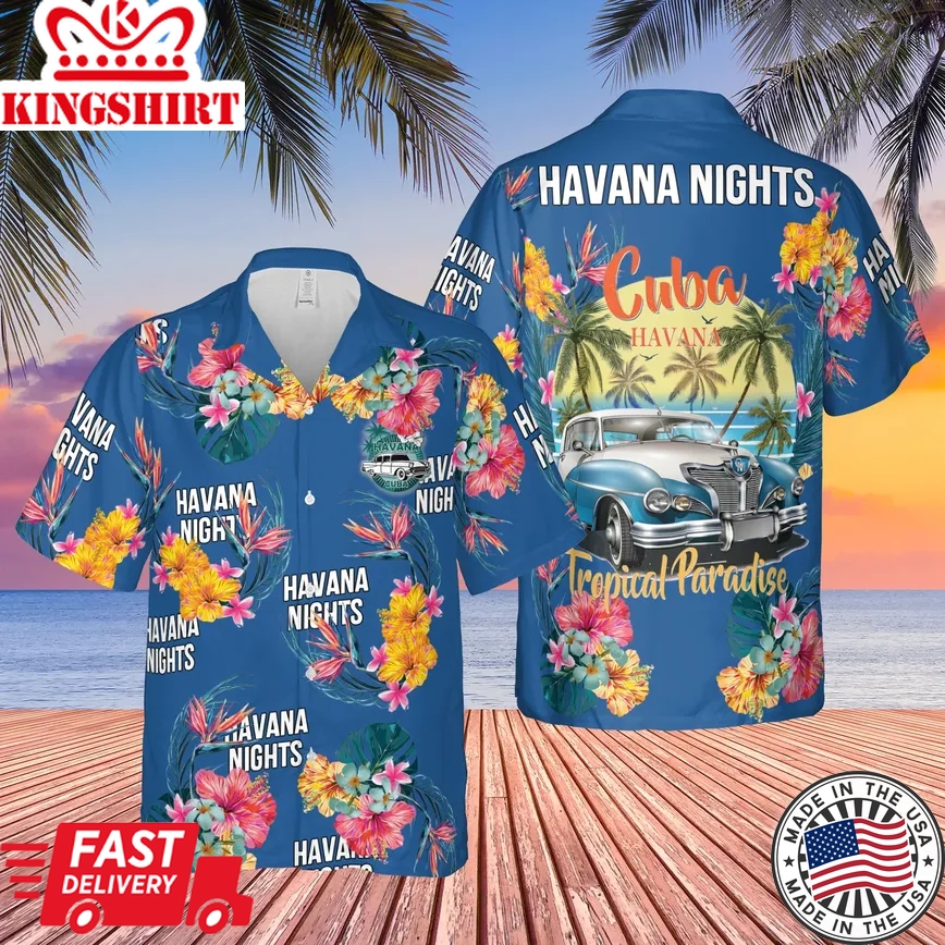 Nights In Cuba Trendy Hawaiian Shirt For Aloha Shirt