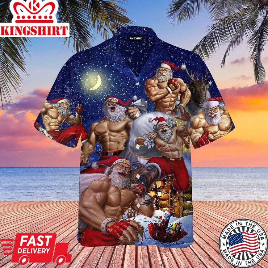 No Lift No Gift Christmas Workout Santa Trendy Hawaiian Shirt For