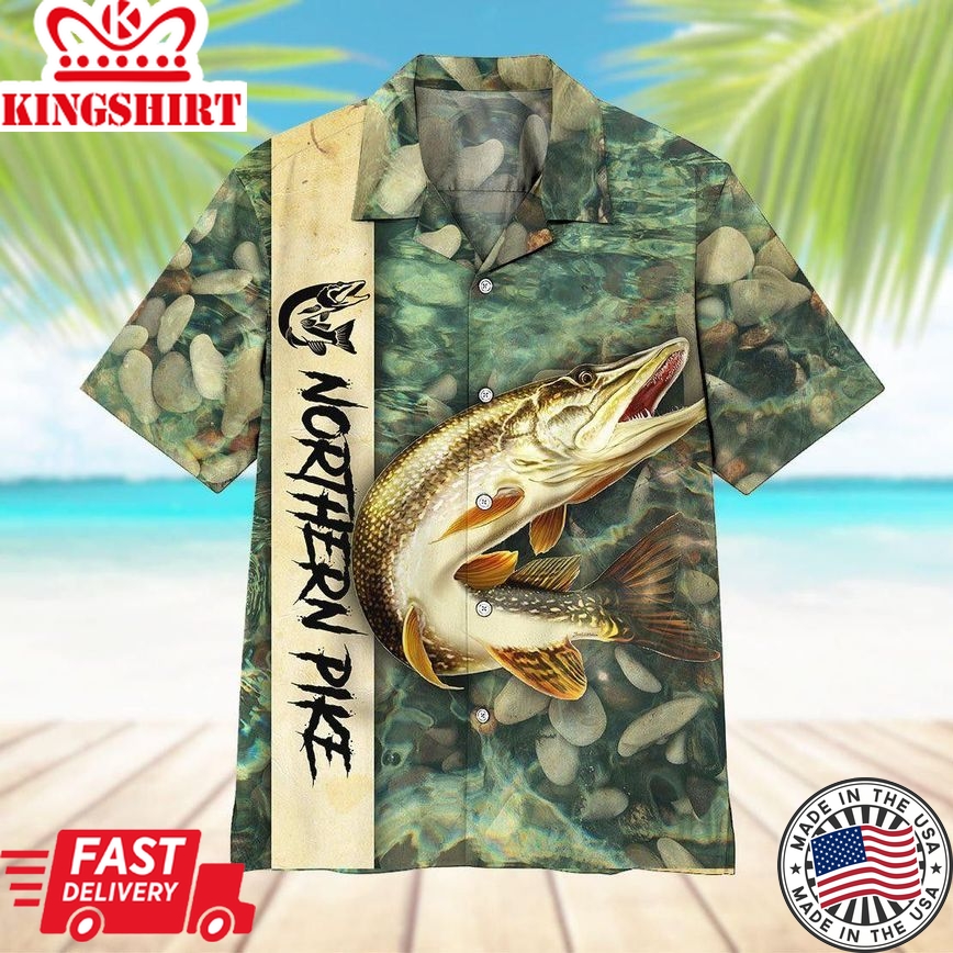 Northern Pike Fishing Trendy Hawaiian Shirt