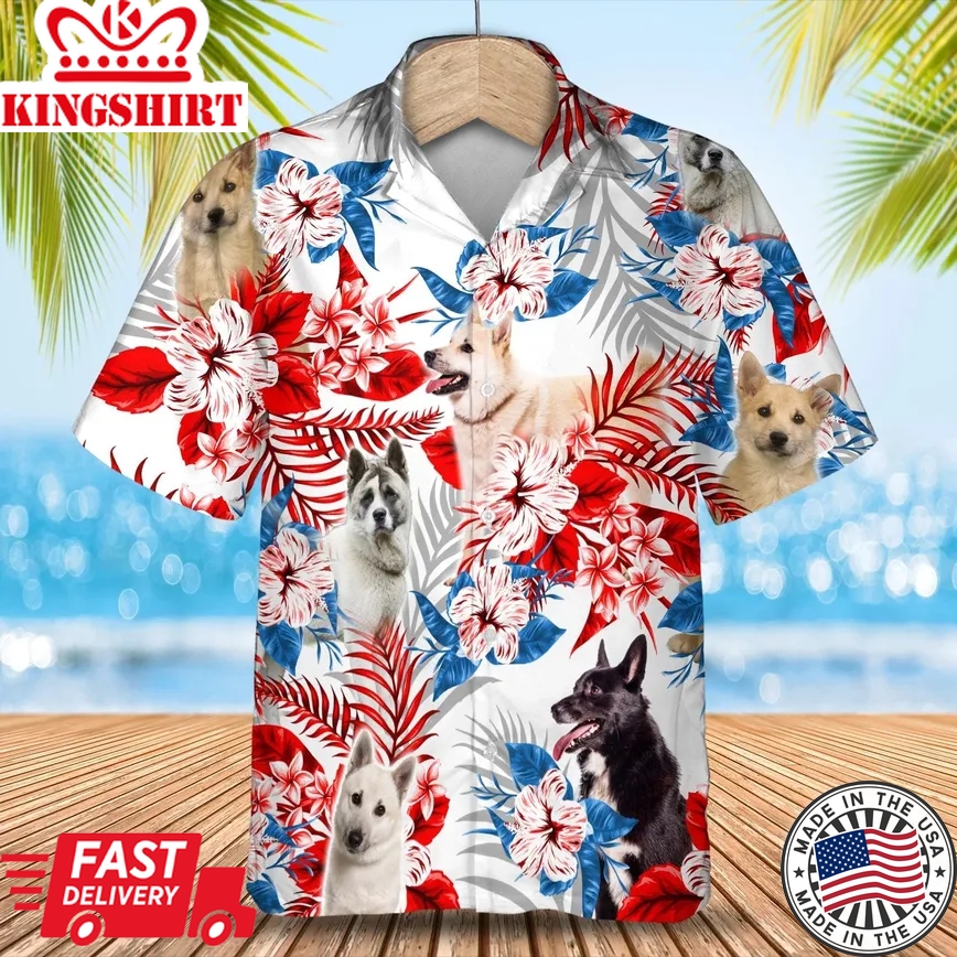 Norwegian Buhund Trendy Hawaiian Shirt Summer Aloha Shirt, Trendy Hawaiian Shirt For Men And Women