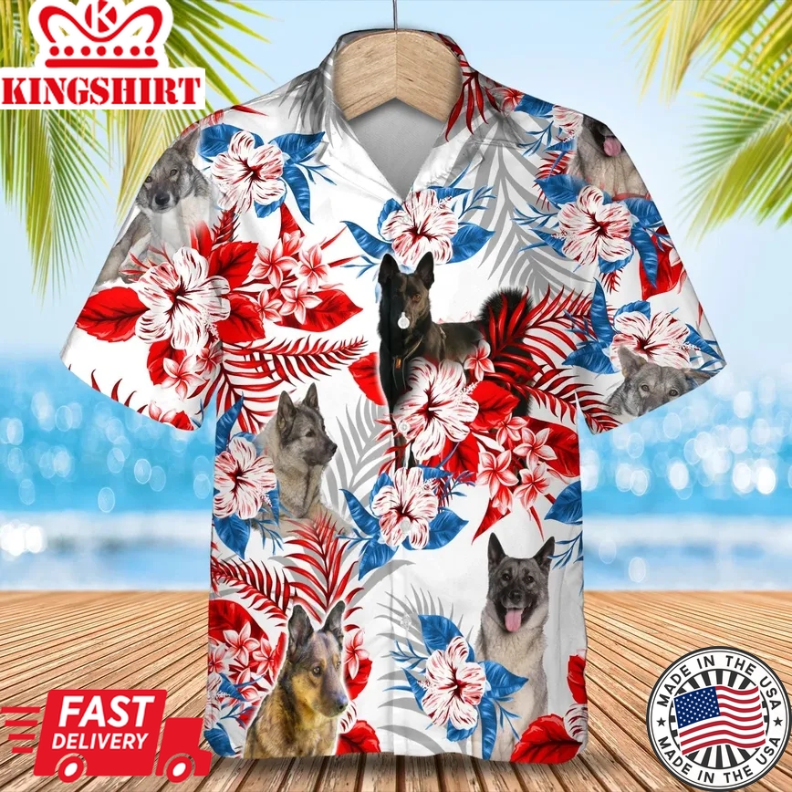 Norwegian Elkhound Trendy Hawaiian Shirt Summer Aloha Shirt, Trendy Hawaiian Shirt For Men And Women