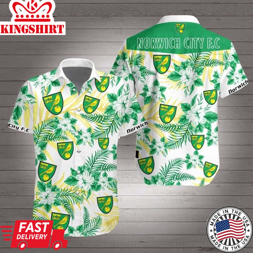 Norwich City Fc Flower Tropical Trendy Hawaiian Shirt Aloha Shirt