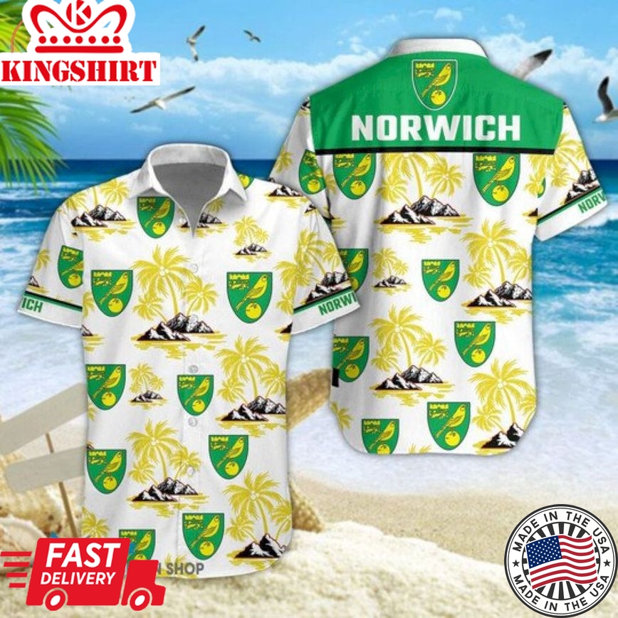 Norwich City Fc Yellow Coconut Island Trendy Hawaiian Shirt Aloha Shirt