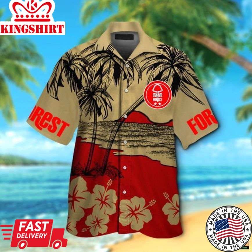 Nottingham Forest Fc Coconut Flower Trendy Hawaiian Shirt Aloha Shirt