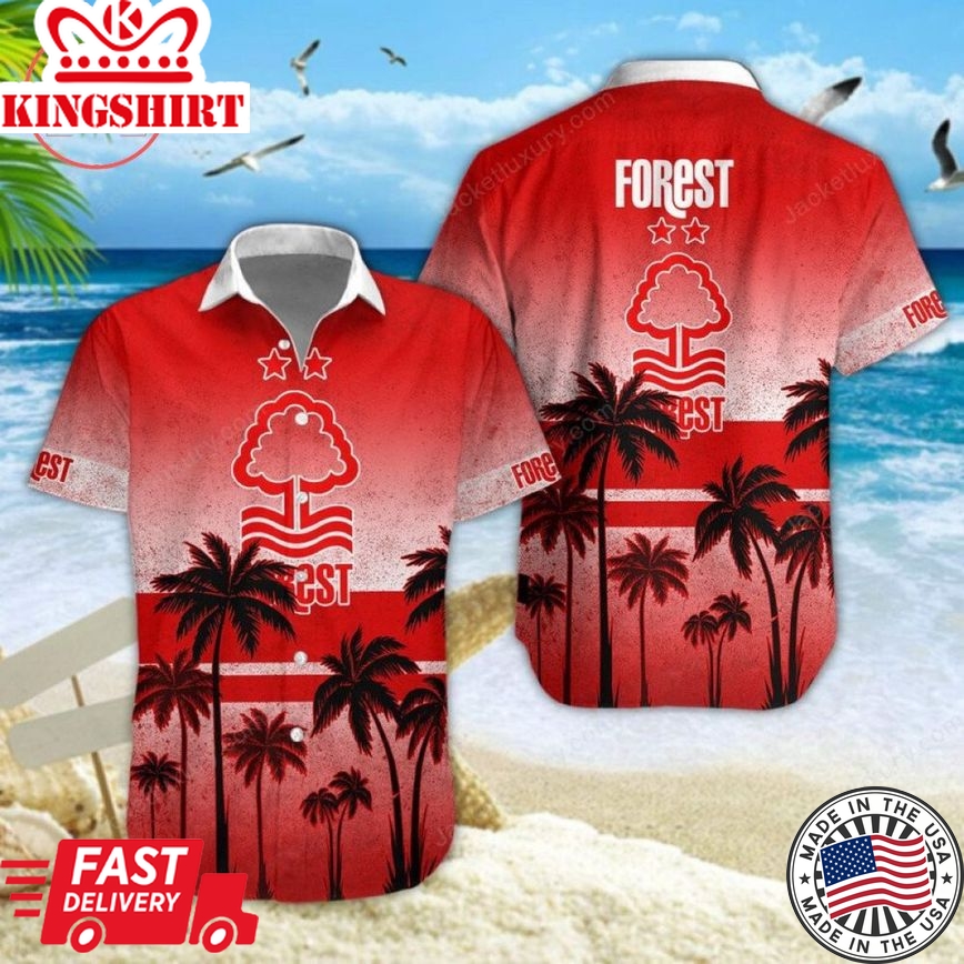 Nottingham Forest Fc Coconut Tree Beach Trendy Hawaiian Shirt Aloha Shirt