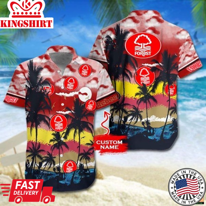 Nottingham Forest Fc Custom Name Coconut Trendy Hawaiian Shirt Aloha Shirt