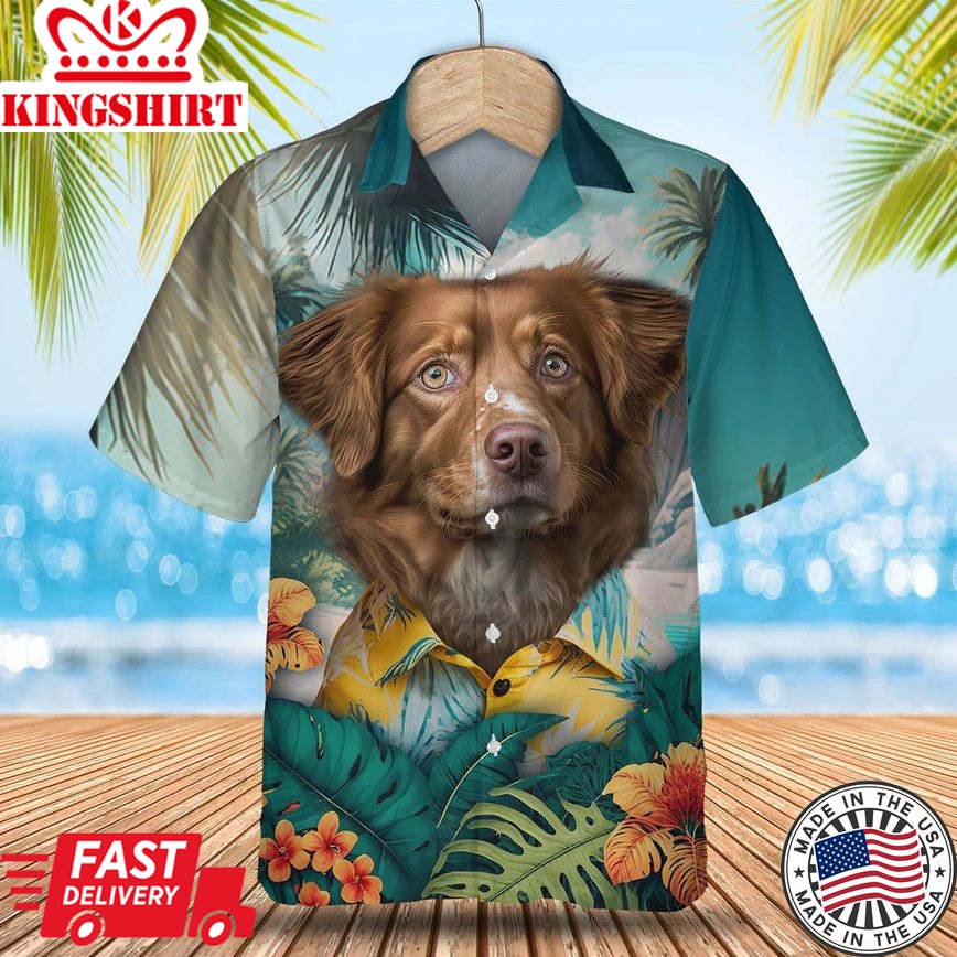 Nova Scotia Duck Tolling Retriever Tropical Delight - Embrace the Aloha Spirit with this 3D Shirt