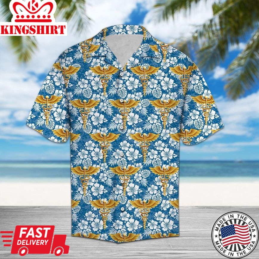 Nurse Hawaiian Shirt Nurse Caduceus Tropical Aloha Shirt Nurse Hawaii Shirt